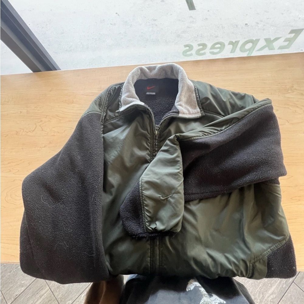 Nike Green and Black Bomber Jacket